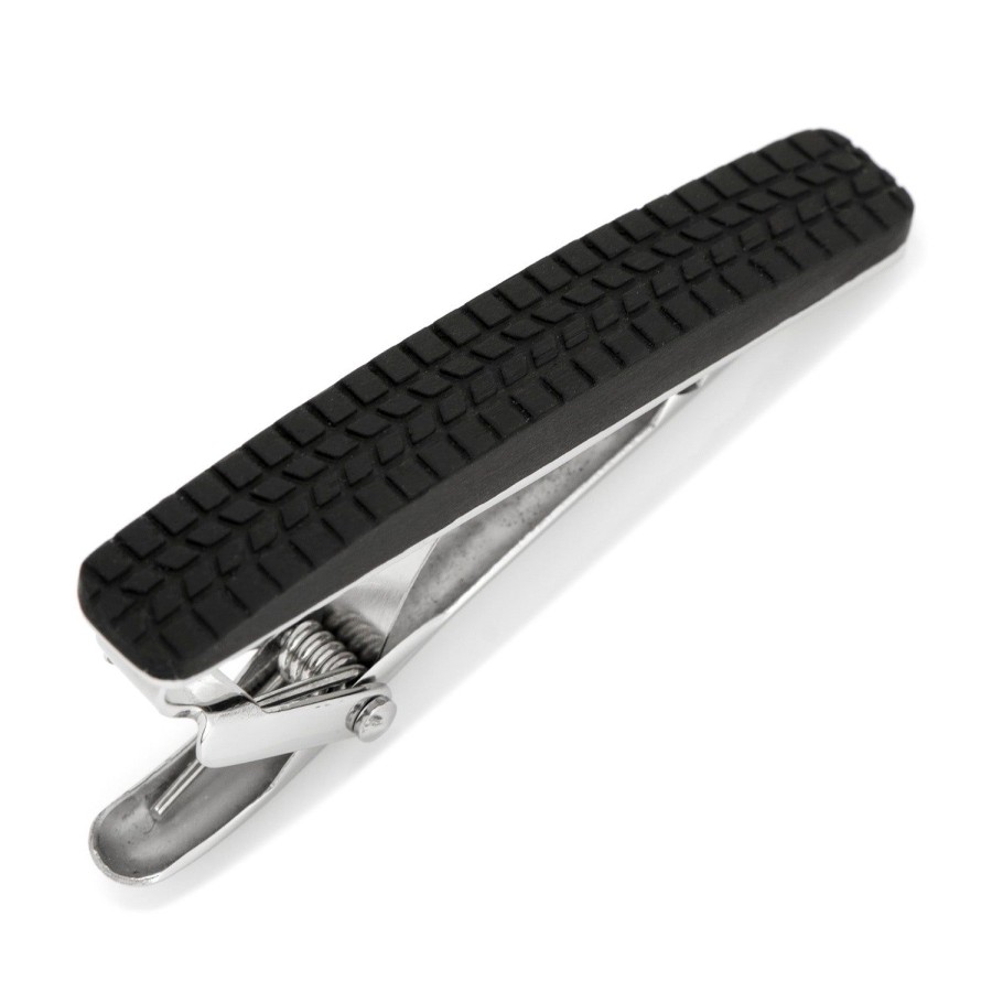 Ox and Bull Trading Co. Stainless Steel Carbon Fiber Tire Tread Tie Clip | Classic Tie Bars