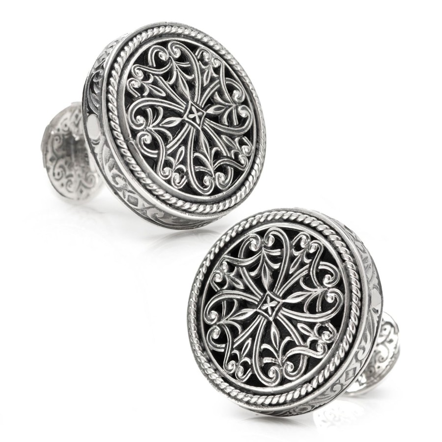 Konstantino Konstantino Sterling Round Lattice Cufflinks | Classic Cufflinks