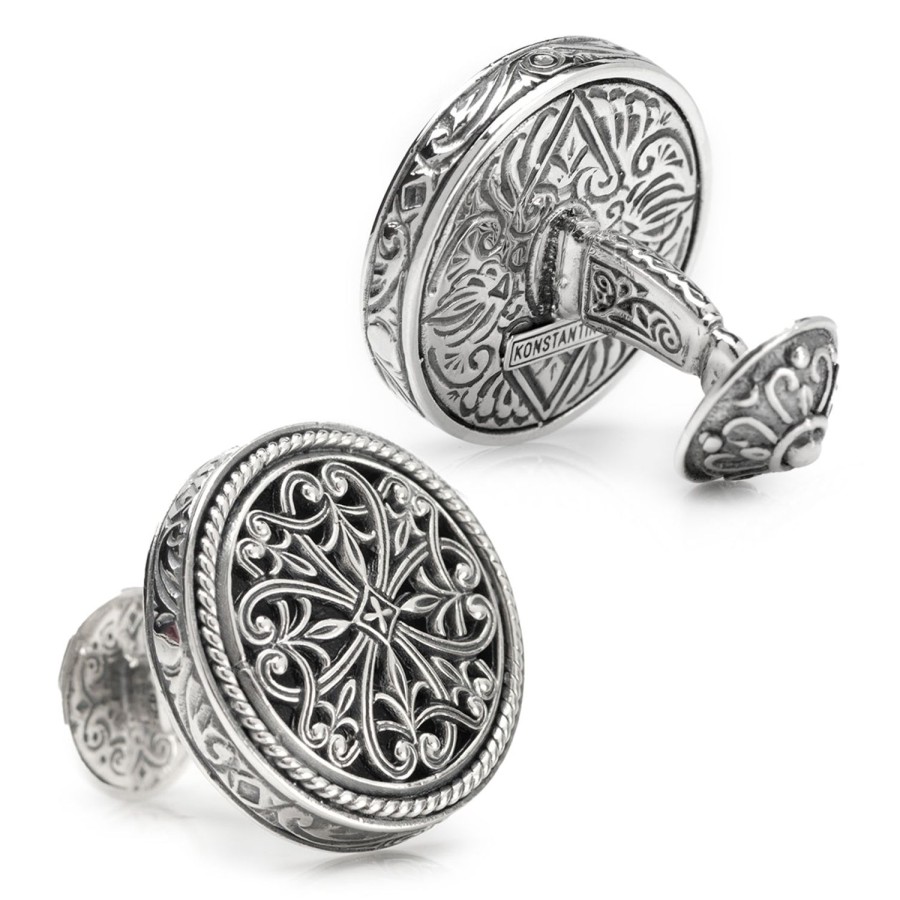 Konstantino Konstantino Sterling Round Lattice Cufflinks | Classic Cufflinks