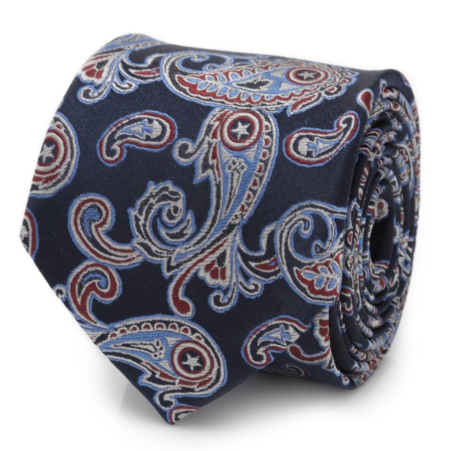 Marvel Captain America Paisley Men'S Tie | Marvel Ties