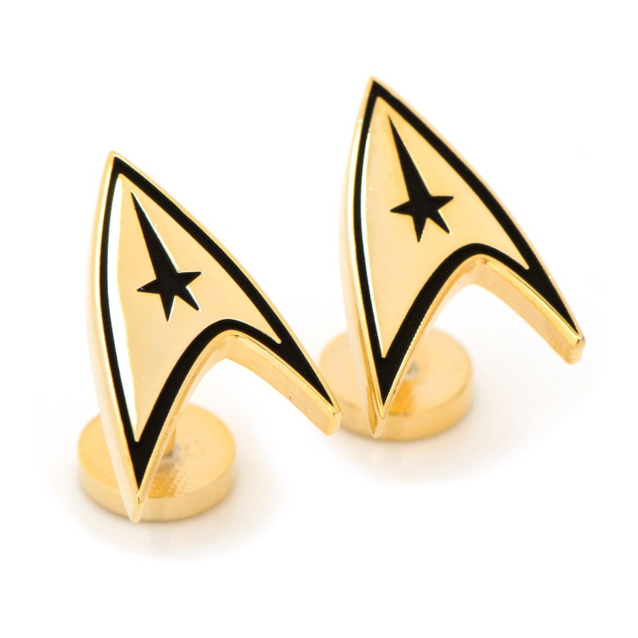 Star Trek Gold Plated Delta Shield Cufflinks | Hobbies & Interests Cufflinks