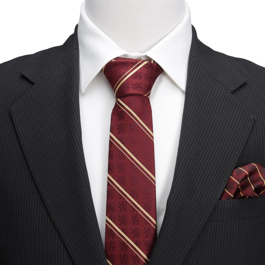 Harry Potter Gryffindor Maroon Stripe Silk Men'S Tie | Harry Potter Ties