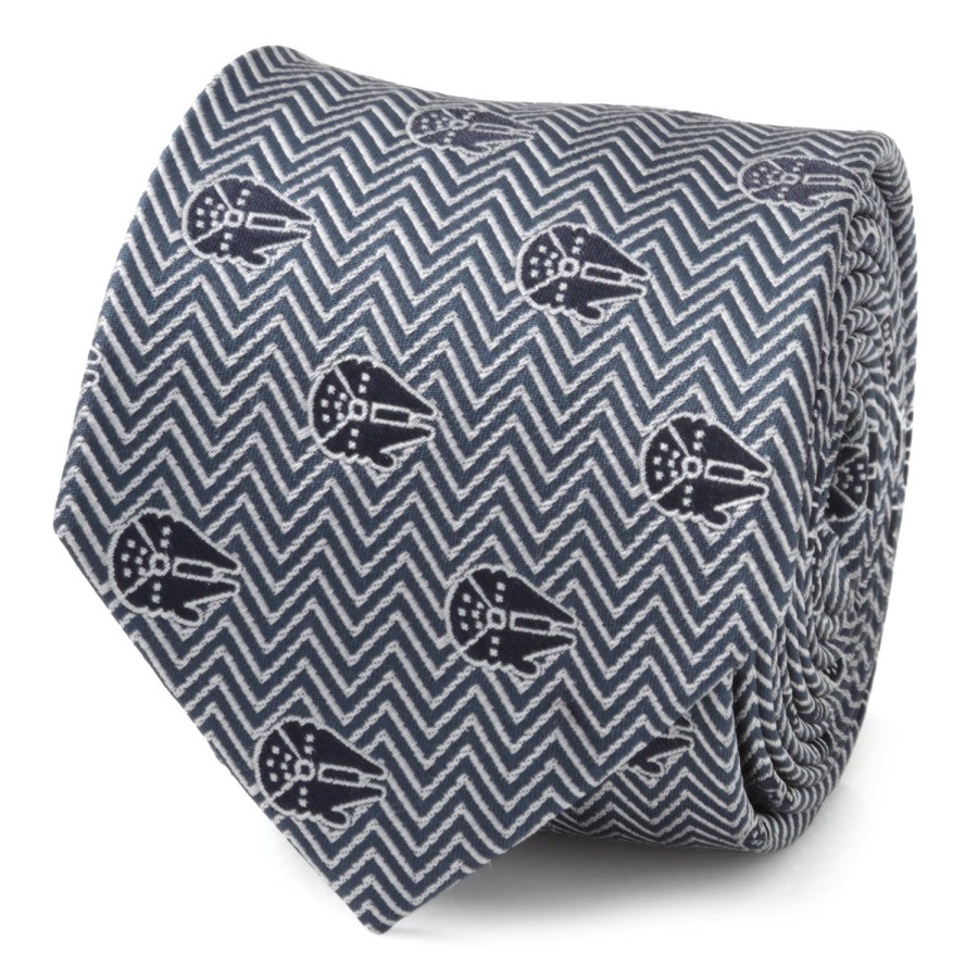 Star Wars Millennium Falcon Herringbone Blue Men'S Tie | Star Wars Ties