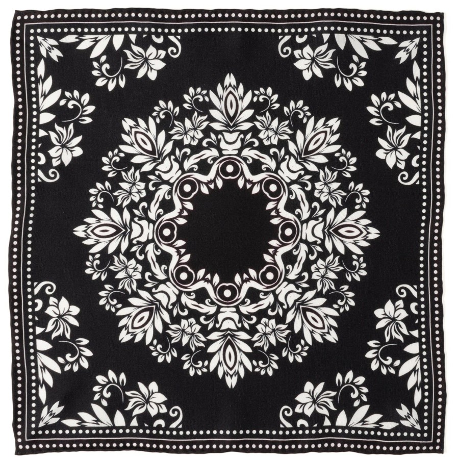 Ox and Bull Trading Co. Black/White Men'S Silk Pocket Square | Pocket Squares