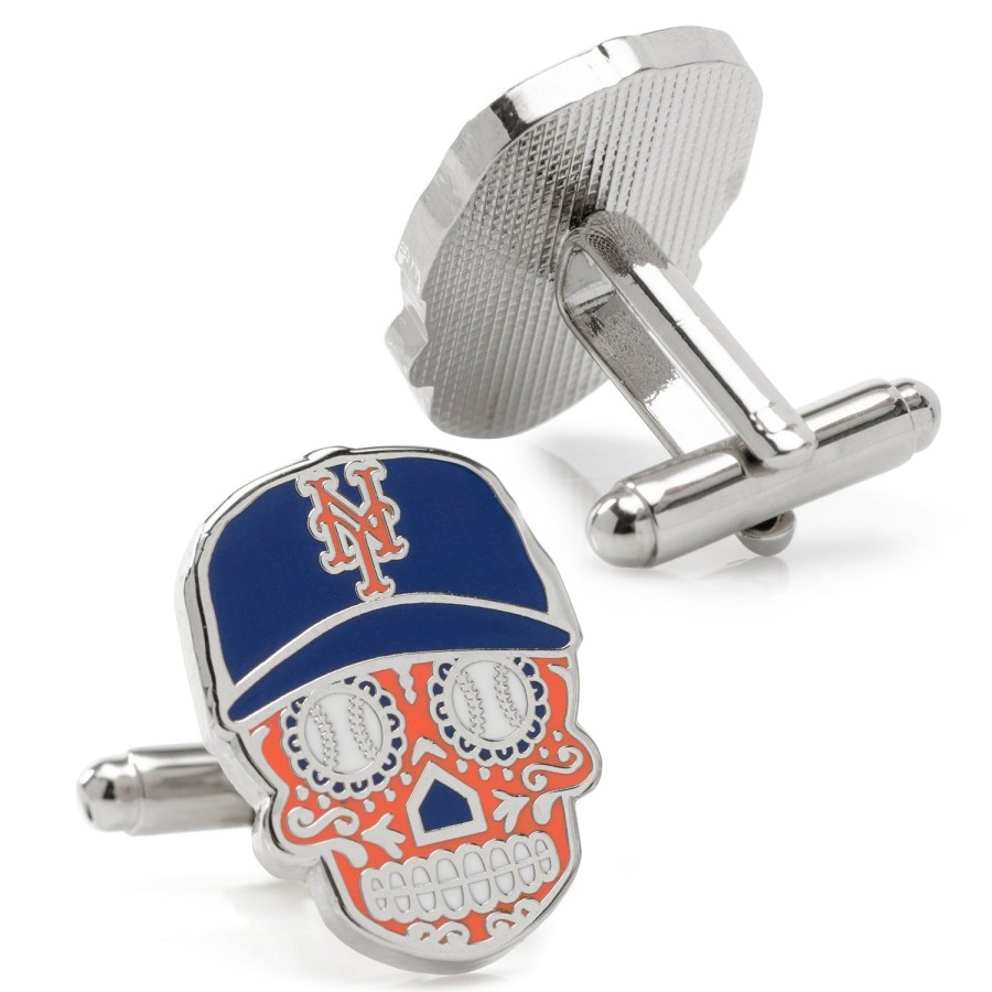 MLB New York Mets Sugar Skull Cufflinks | Sports Cufflinks