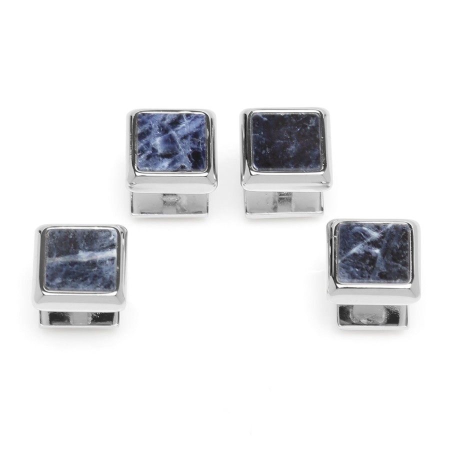 Ox and Bull Trading Co. Silver And Sodalite Jfk Presidential Studs | Stud Sets