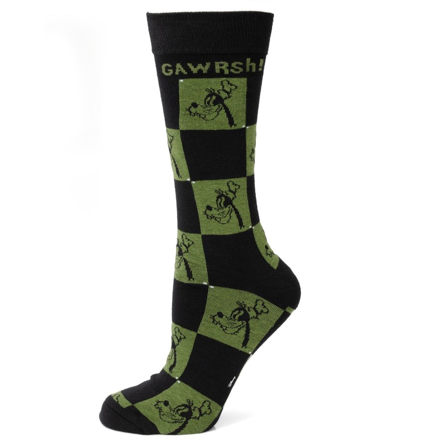 Disney Goofy Check Black & Green Socks | Socks