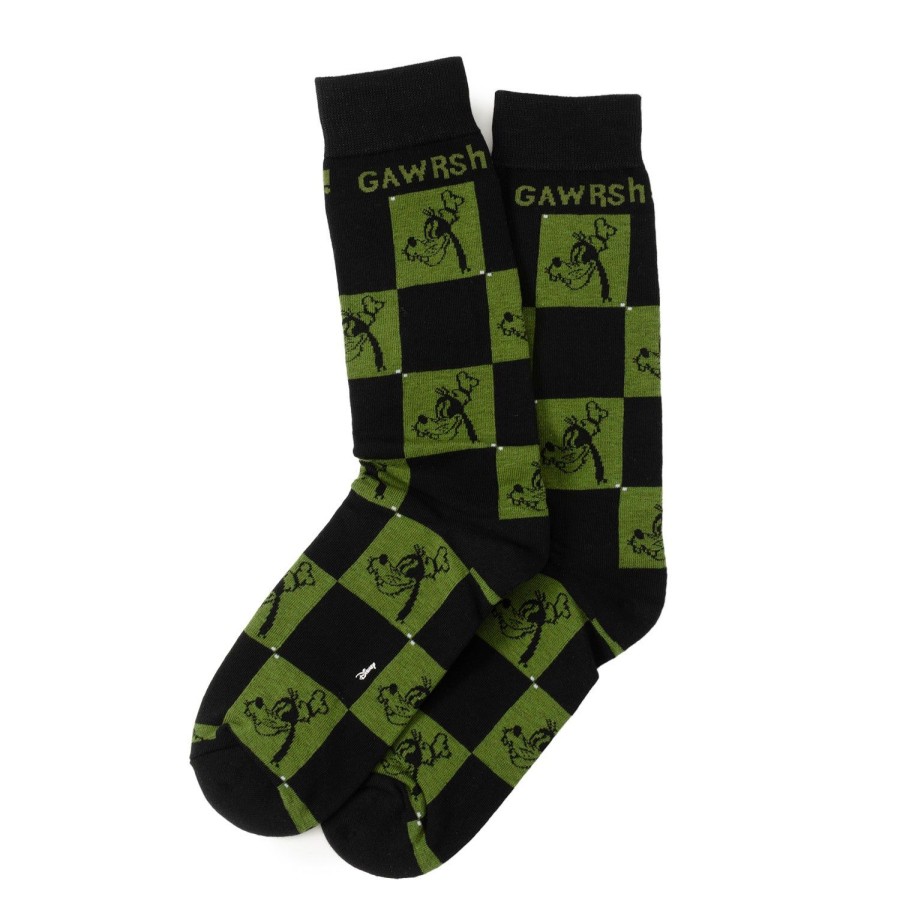 Disney Goofy Check Black & Green Socks | Socks