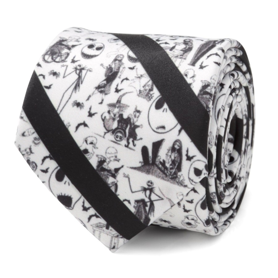 Disney Nightmare Before Christmas Stripe Black Men'S Tie | Disney Ties