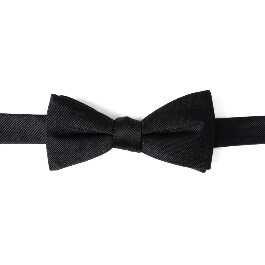 Ox and Bull Trading Co. Black Silk Bow Pre-Tie | Bow Ties