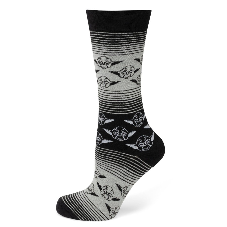 Star Wars Yoda Gray Black Ombre Stripe Socks | Socks