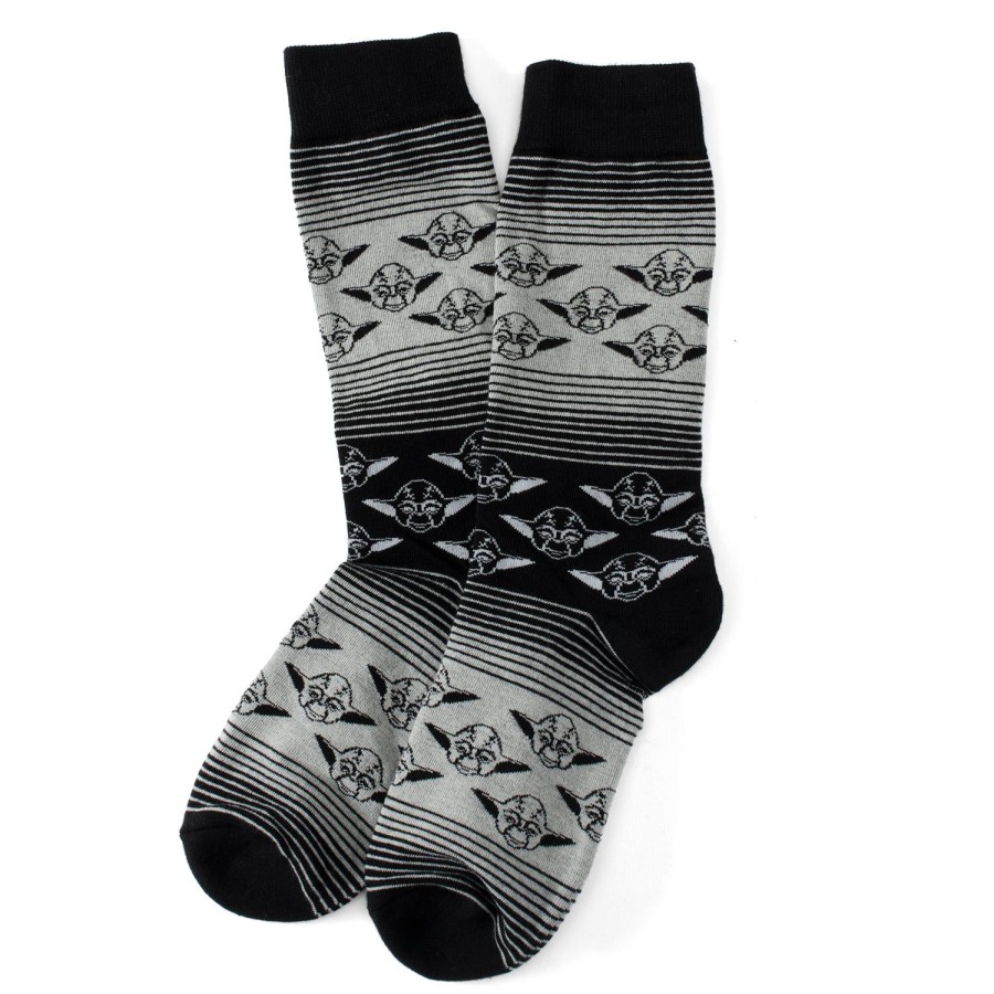 Star Wars Yoda Gray Black Ombre Stripe Socks | Socks