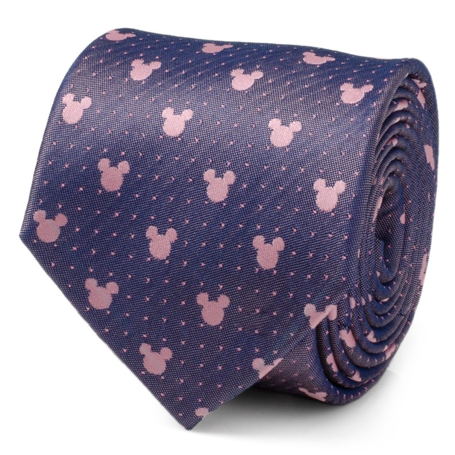 Disney Mickey Silhouette Purple Pink Dot Tie | Disney Ties