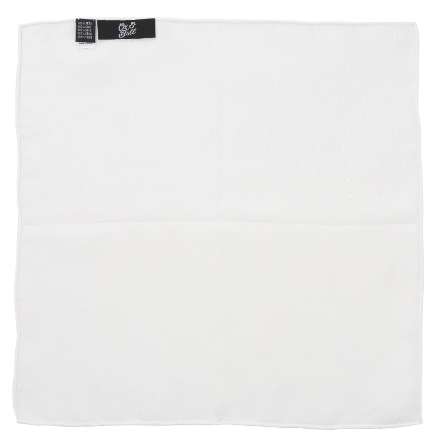 Ox and Bull Trading Co. White Silk Pocket Square | Pocket Squares