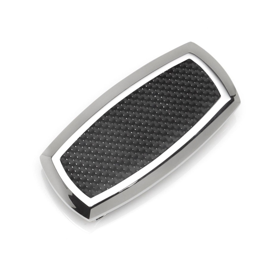 Ox and Bull Trading Co. Stainless Steel Inlaid Black Carbon Fiber Money Clip | Money Clips