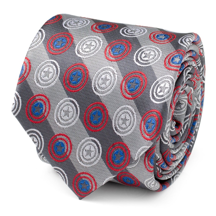 Marvel Captain America Gray Stripe Men'S Tie | Marvel Ties