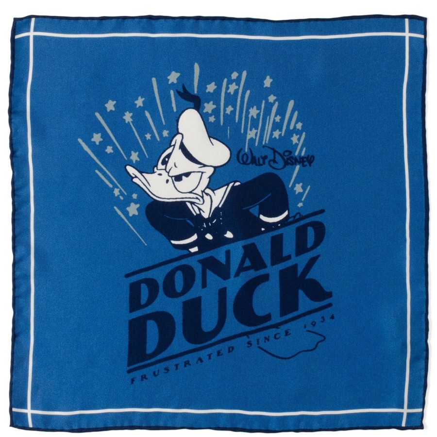 Disney D100 Classic Donald Duck Blue Pocket Square | Pocket Squares