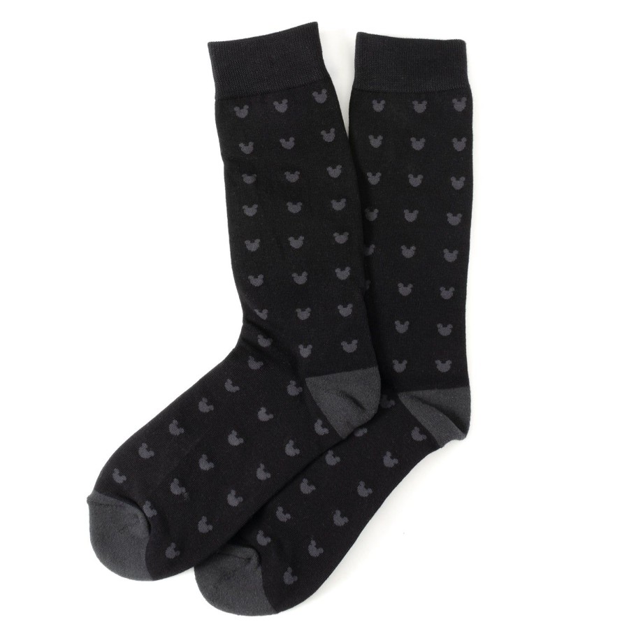 Disney Mickey Silhouette Motif Black Men'S Socks | Socks