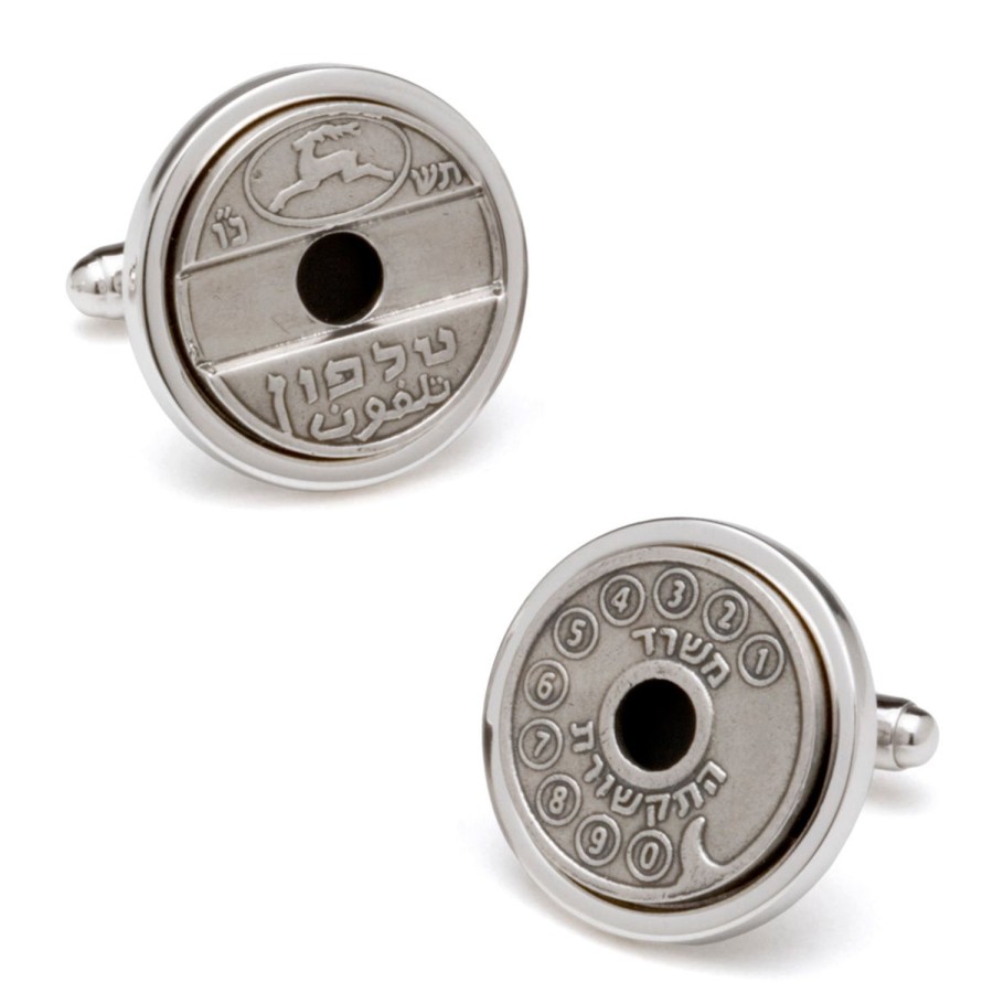 Tokens & Icons Israeli Telephone Token Cufflinks | Classic Cufflinks