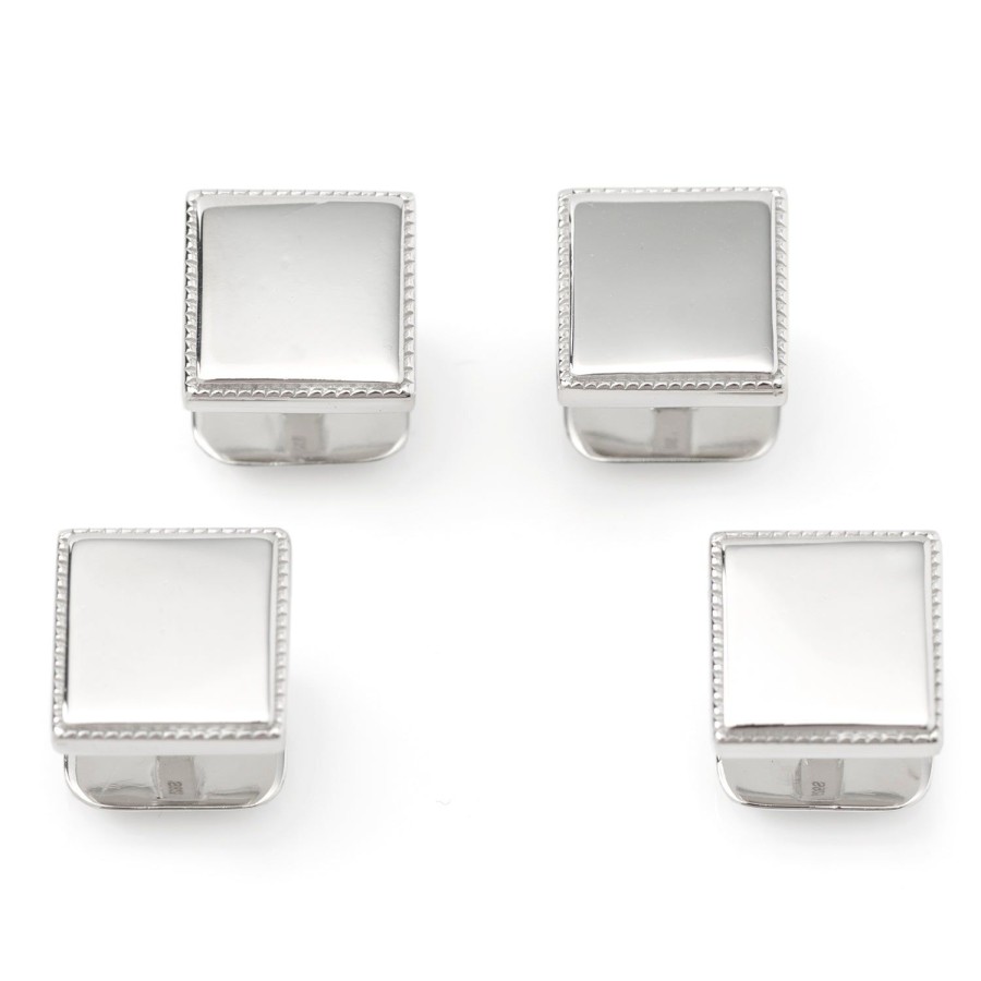 Ox and Bull Trading Co. Sterling Silver Rope Square Studs | Stud Sets