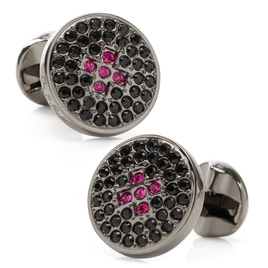 Ox and Bull Trading Co. Crystal Button Pave Cufflinks | Classic Cufflinks