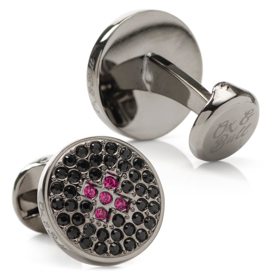 Ox and Bull Trading Co. Crystal Button Pave Cufflinks | Classic Cufflinks