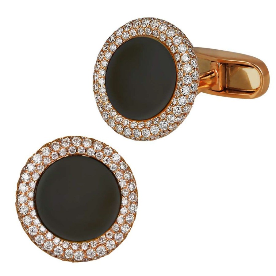 Jacob & Co. Circular Cufflinks With White Diamonds | Classic Cufflinks