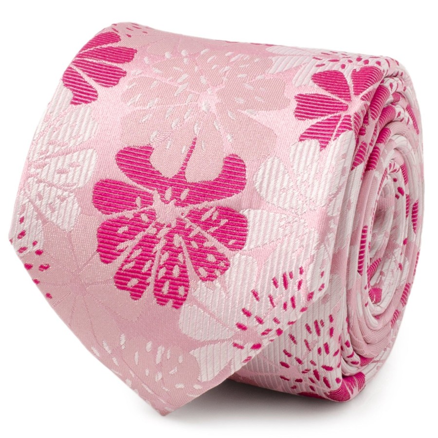 Ox and Bull Trading Co. Pink Floral Men'S Tie | Classic Ties