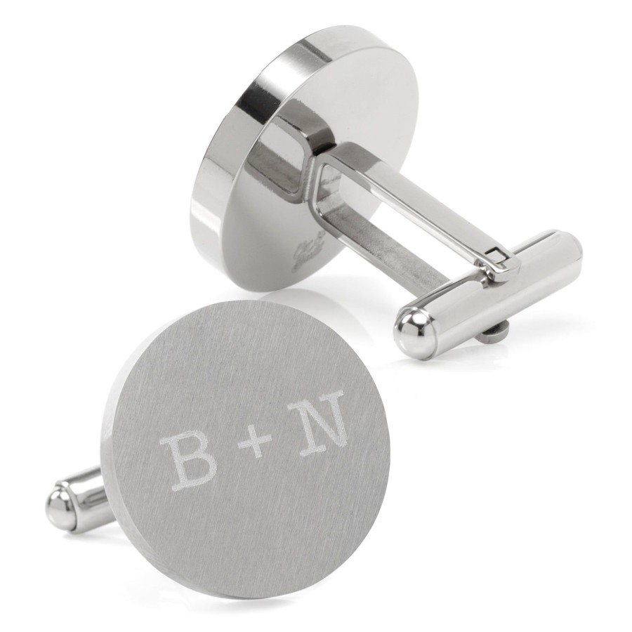 Ox and Bull Trading Co. Typewriter Wedding Day Engravable Round Cufflinks | Classic Cufflinks