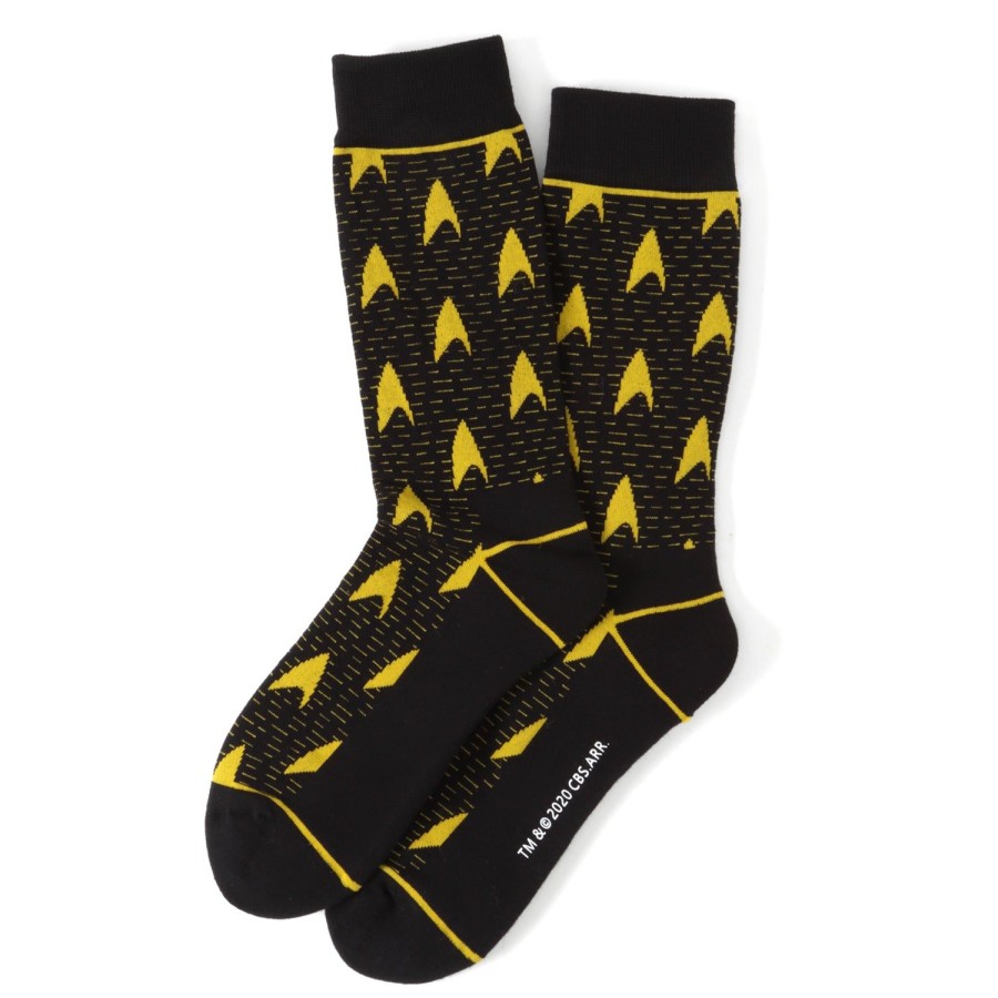 Star Trek Star Trek Yellow Delta Shield Black Men'S Socks | Socks