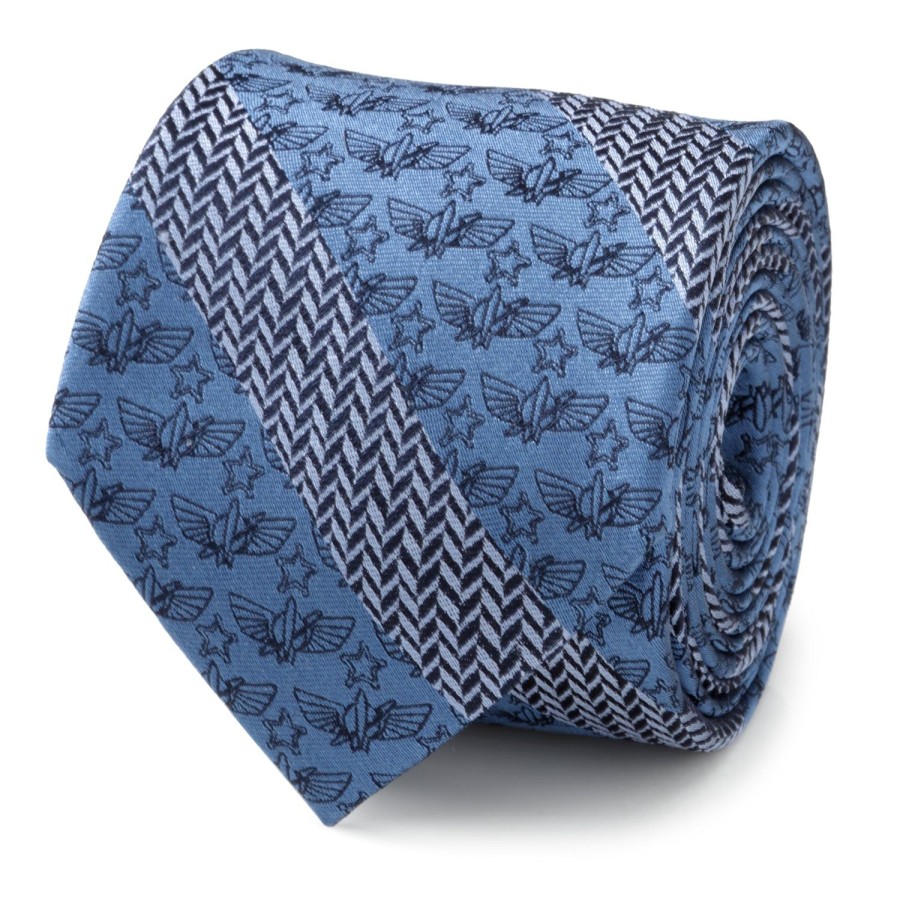 Disney Toy Story Icon Herringbone Stripe Blue Men'S Tie | Disney Ties