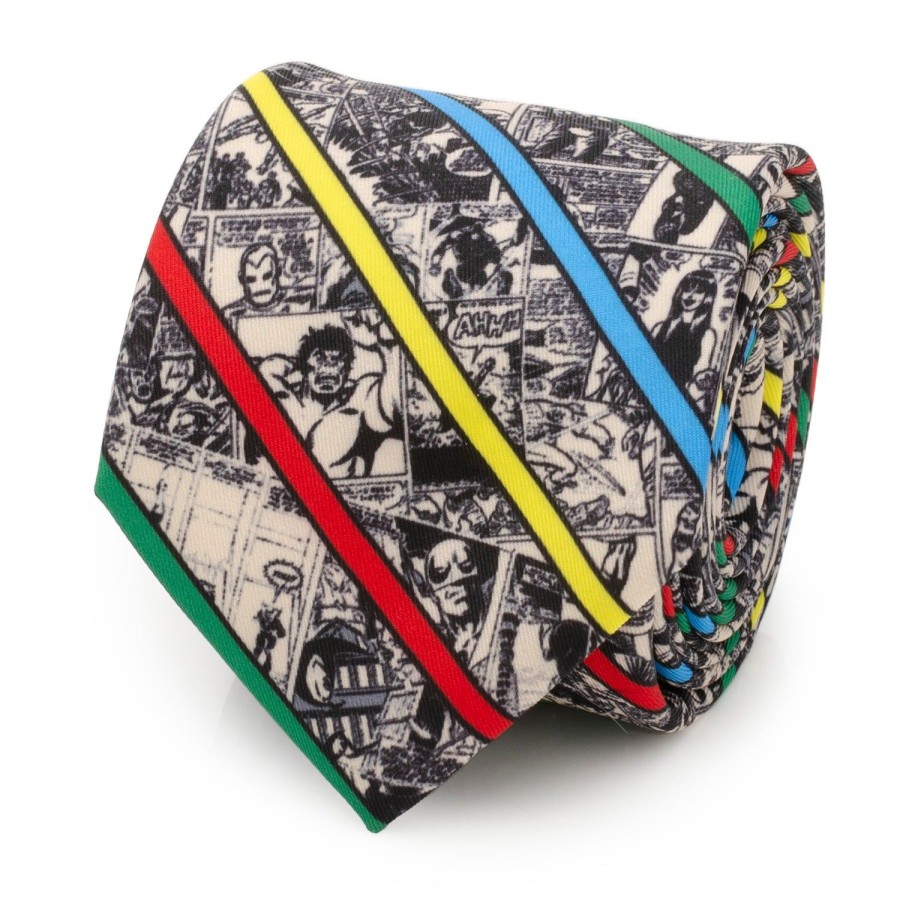 Marvel Marvel Comic Stripe Tan Men'S Tie | Marvel Ties