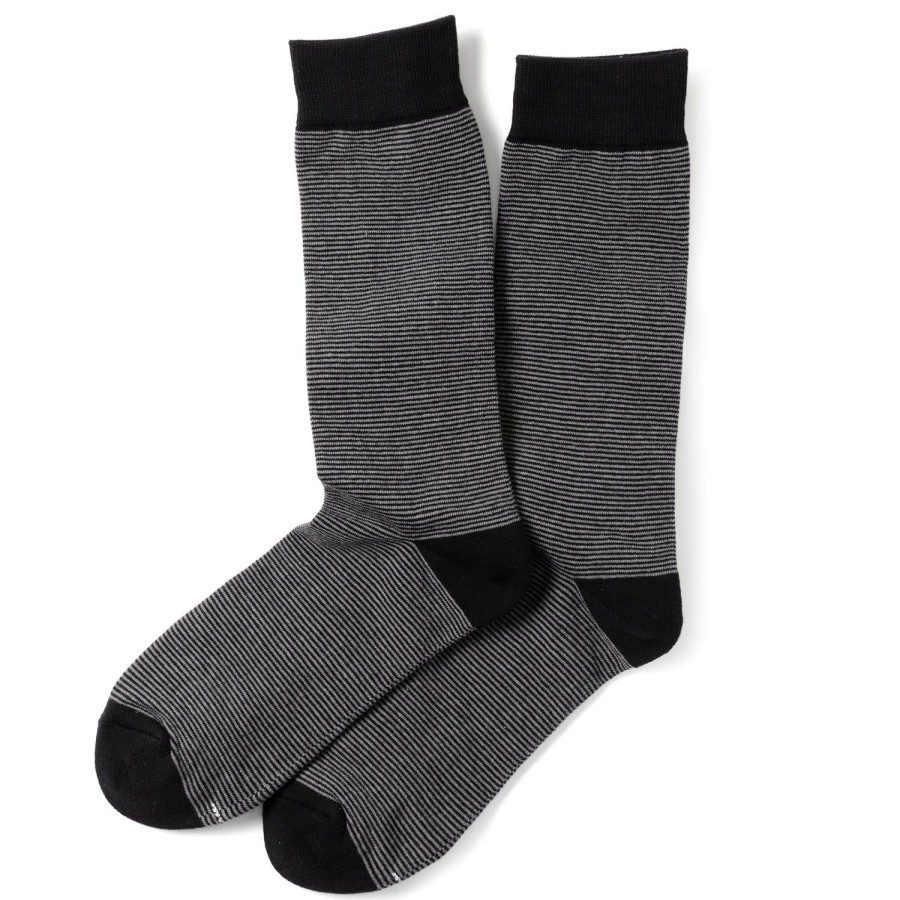 Ox and Bull Trading Co. Striped Gray Black Men'S Socks | Socks