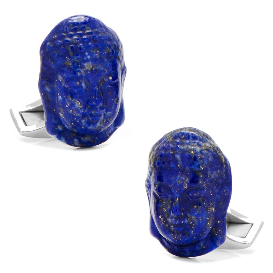 Spivey Lapis Buddha Head Sterling Silver Cufflinks | Classic Cufflinks