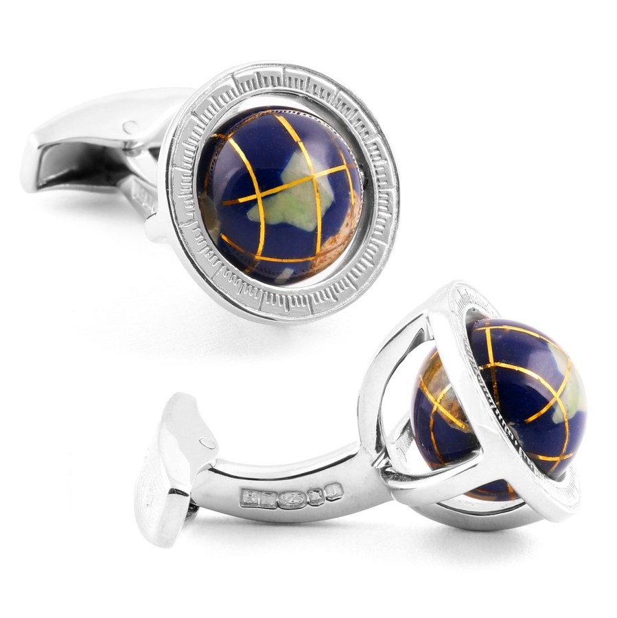 Tateossian Lapis Globe Cufflinks | Classic Cufflinks