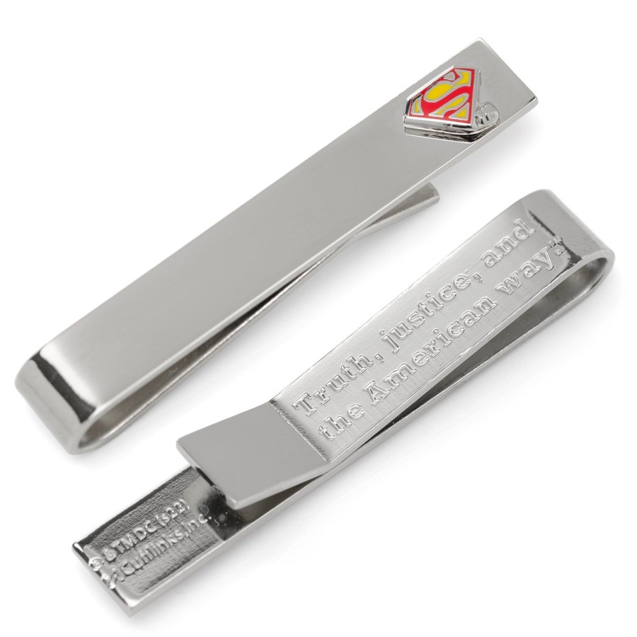 DC Comics Superman Hidden Message Silver Tie Bar | Hidden Message Tie Bars