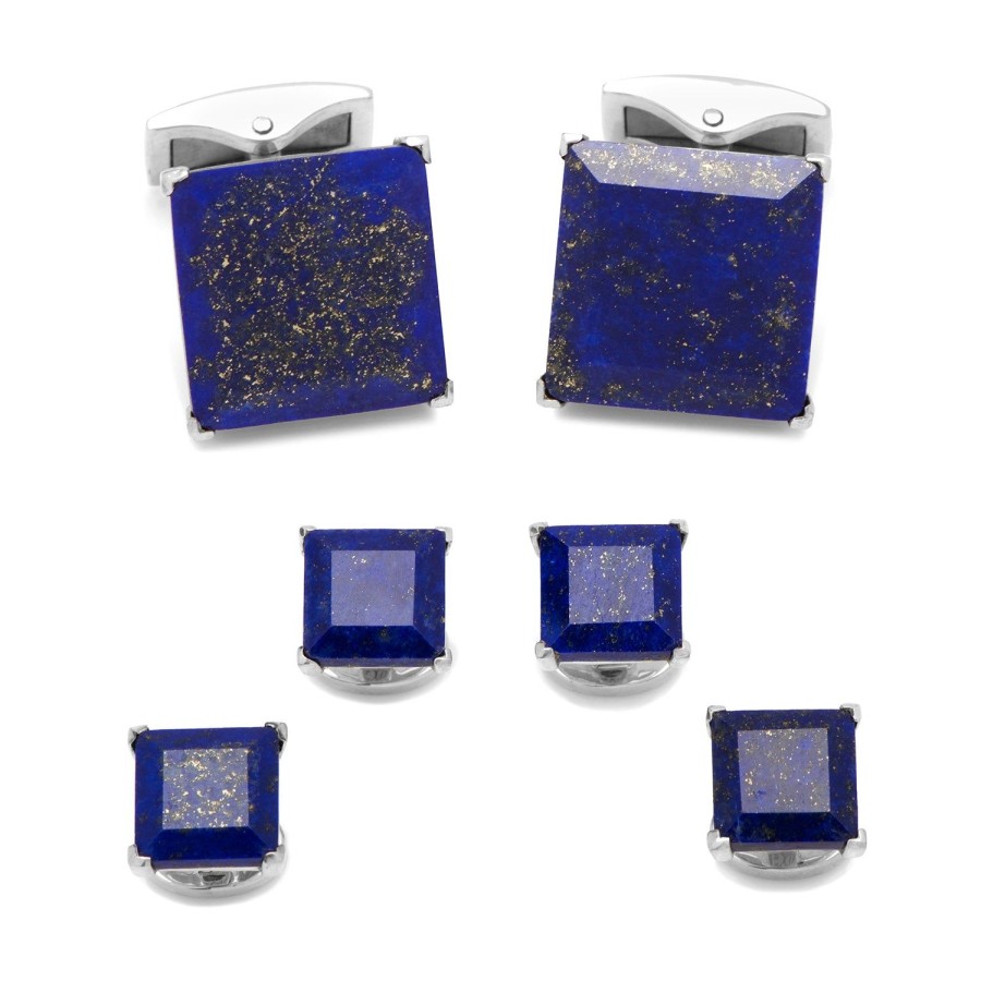 Spivey Lapis Bevelled Sterling Silver Stud Set | Stud Sets