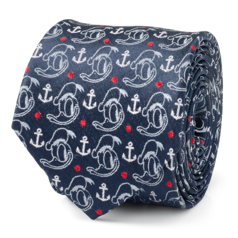 Disney Donald Duck Anchor Navy Blue Men'S Tie | Disney Ties