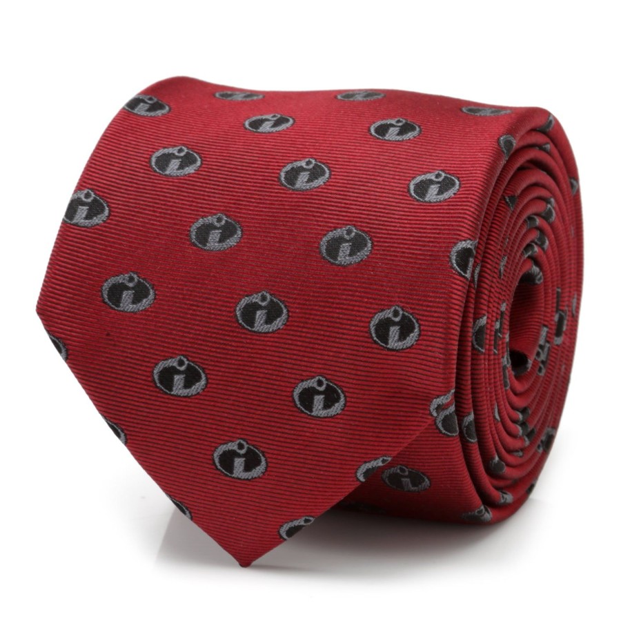 Disney The Incredibles Logo Red Men'S Tie | Disney Ties