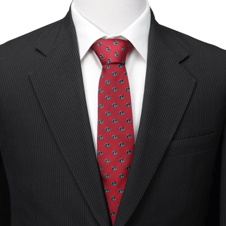 Disney The Incredibles Logo Red Men'S Tie | Disney Ties