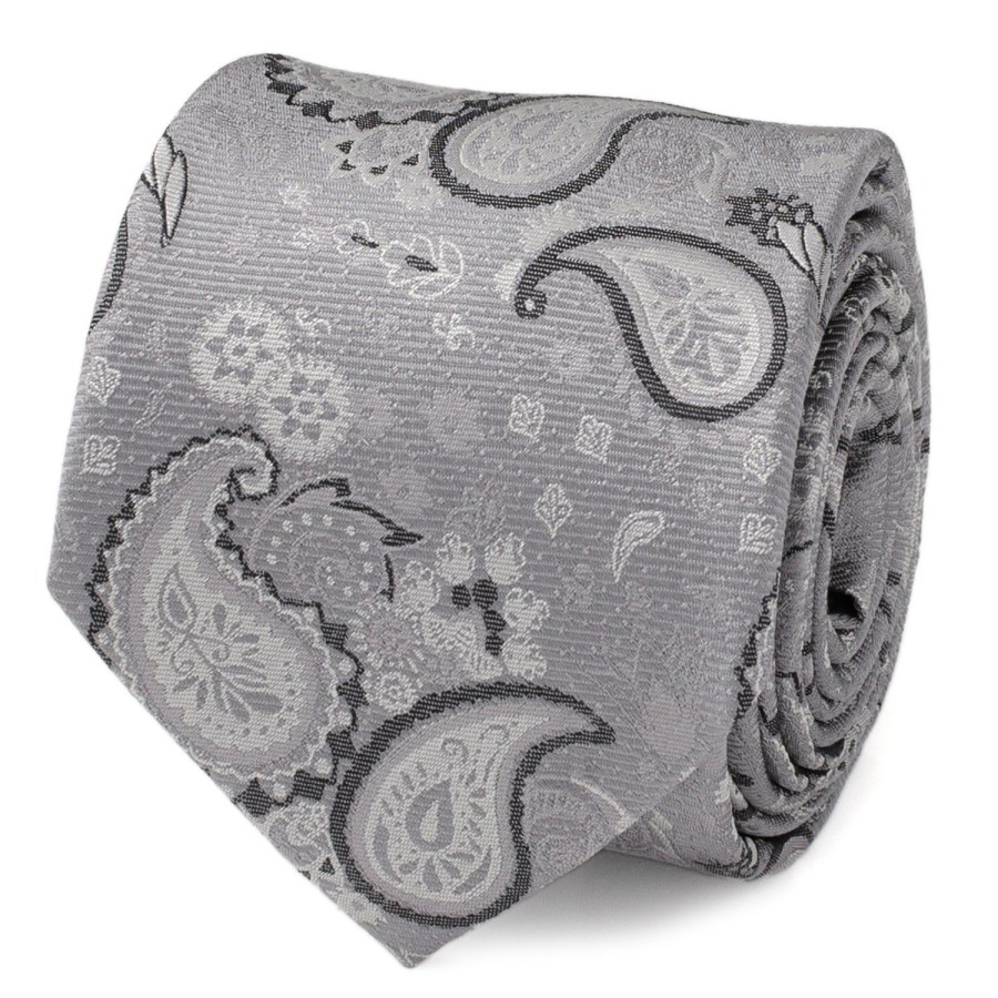 Ox and Bull Trading Co. Gray Paisley Men'S Tie | Classic Ties