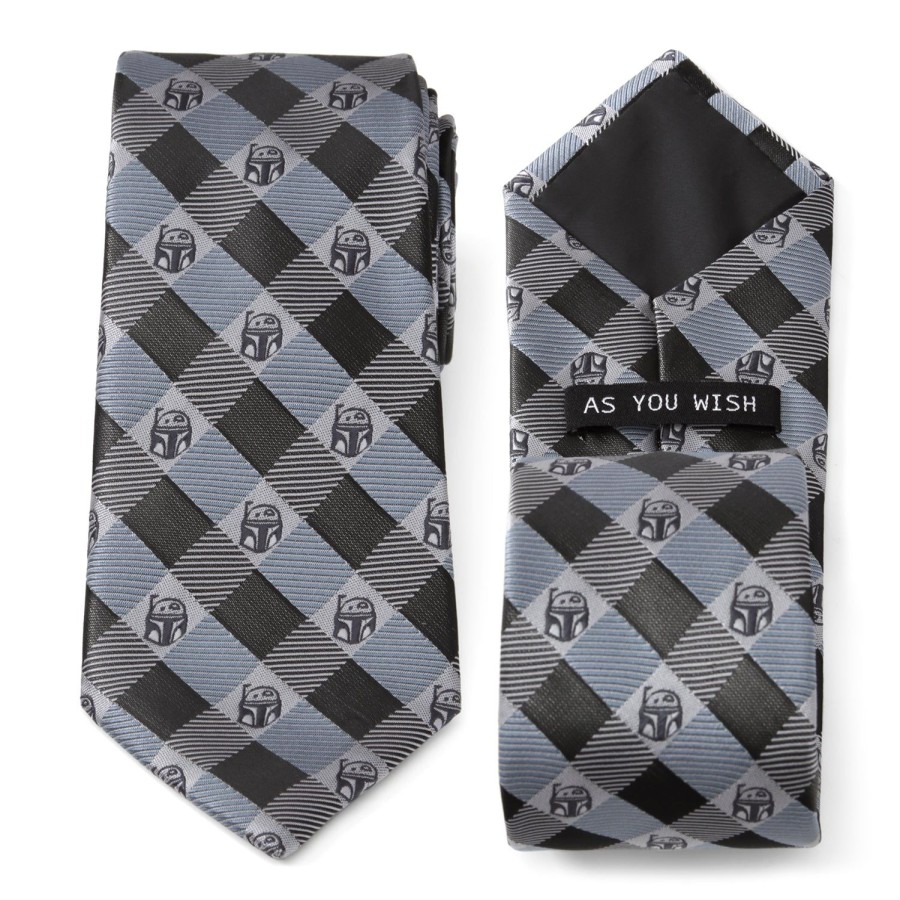 Star Wars Boba Fett Blue Plaid Mens Tie | Star Wars Ties