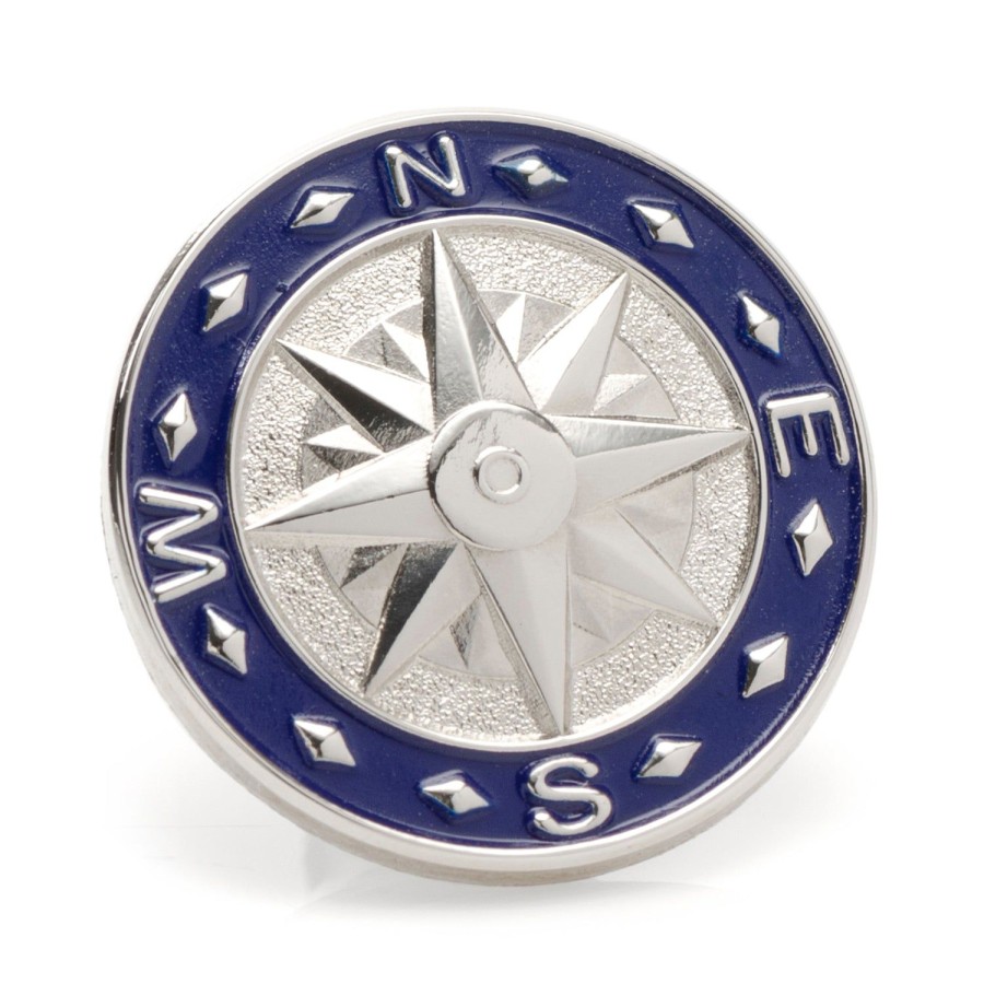 Cufflinks, Inc. Blue Compass Lapel Pin | Lapel Pins