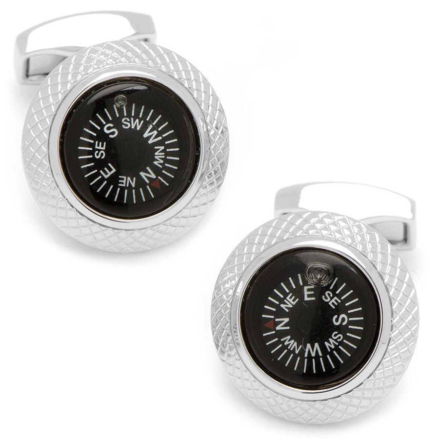 Tateossian Black Compass Cufflinks | Classic Cufflinks