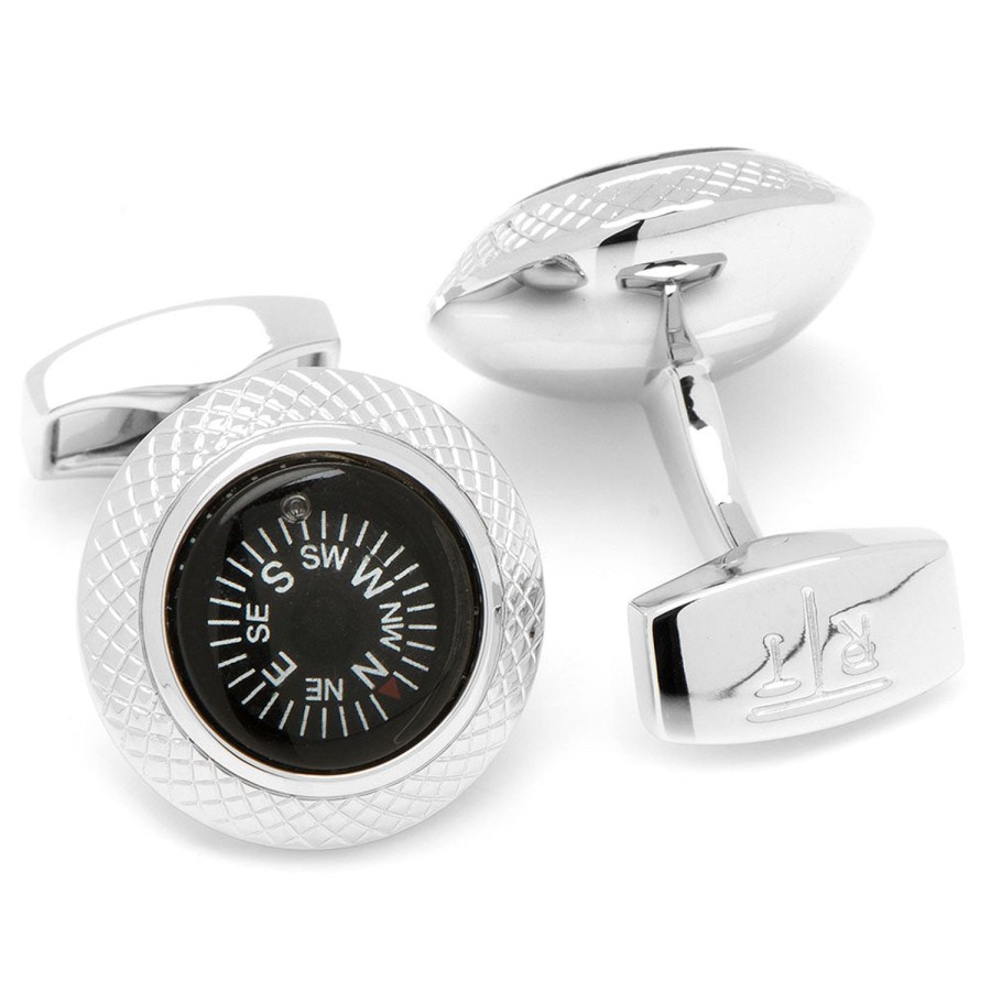 Tateossian Black Compass Cufflinks | Classic Cufflinks