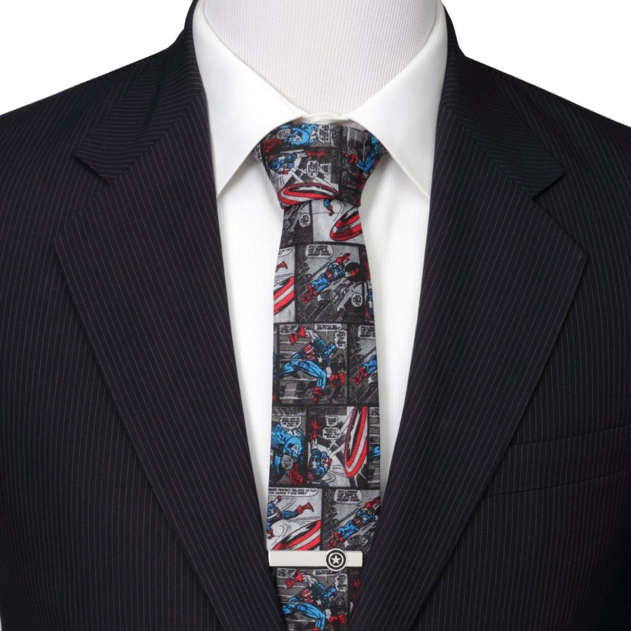 Marvel Captain America Comic Gray Men'S Tie | Marvel Ties