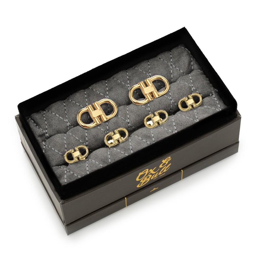 Ox and Bull Trading Co. Horse Bit Gold Stainless Steel Stud Set | Stud Sets