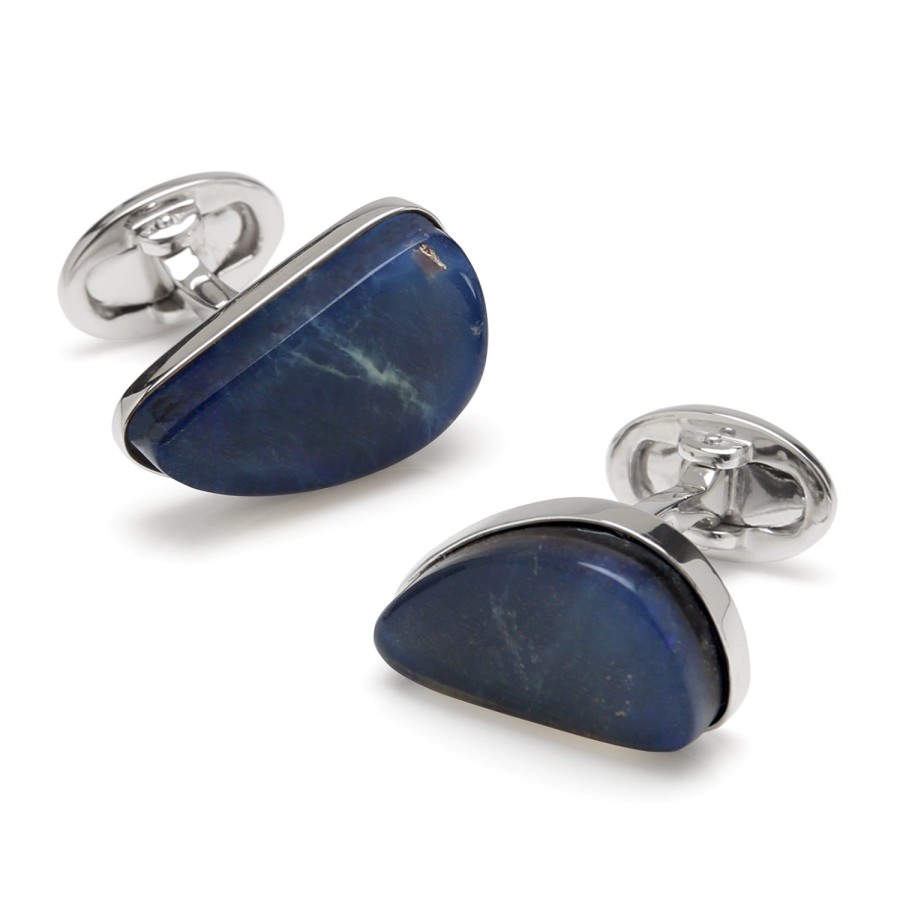 Jan Leslie Sterling Blue Australian Boulder Opal Free Shape Cufflinks | Classic Cufflinks