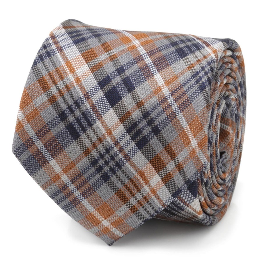 Ox and Bull Trading Co. Gray Plaid Men'S Tie | Classic Ties