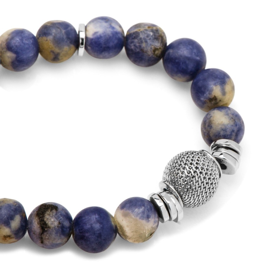 Tateossian Sodalite And Sterling Silver Stonehenge Bracelet (17.5Cm) | Bracelets